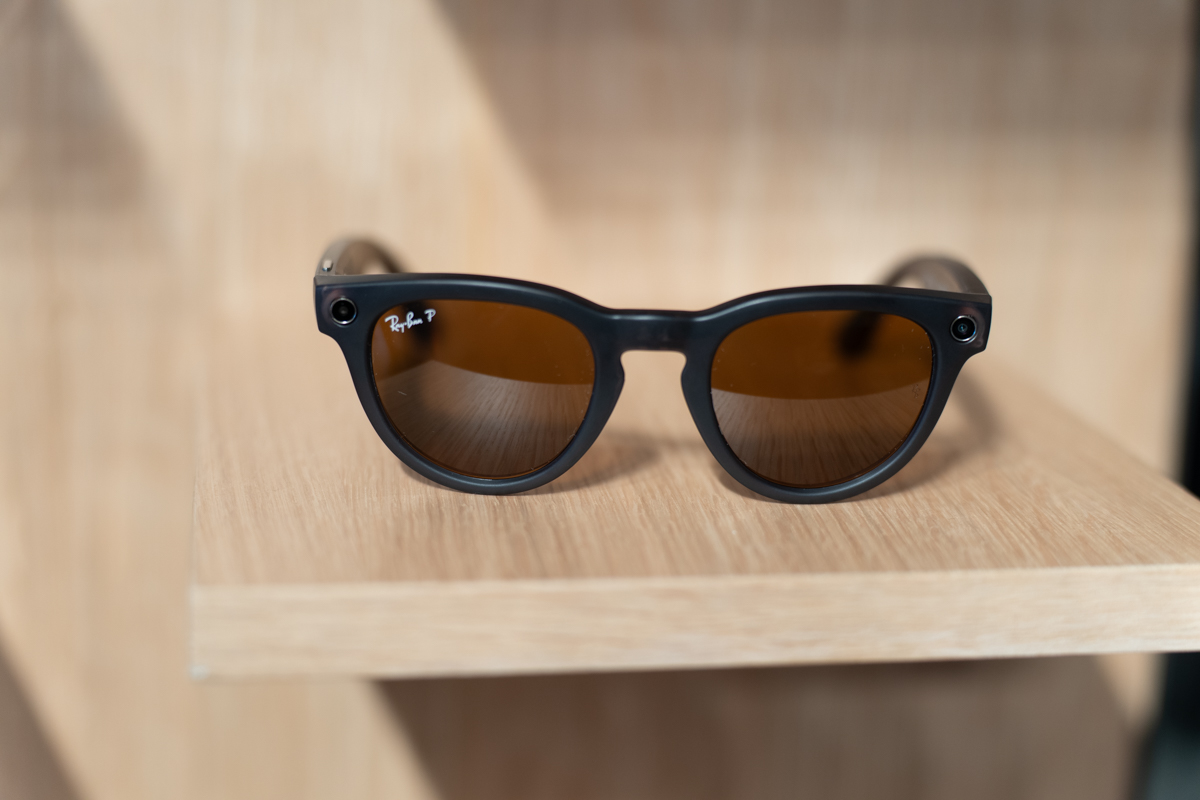 Meta's 2nd-generation Ray-Ban Stories in matte black with brown lenses