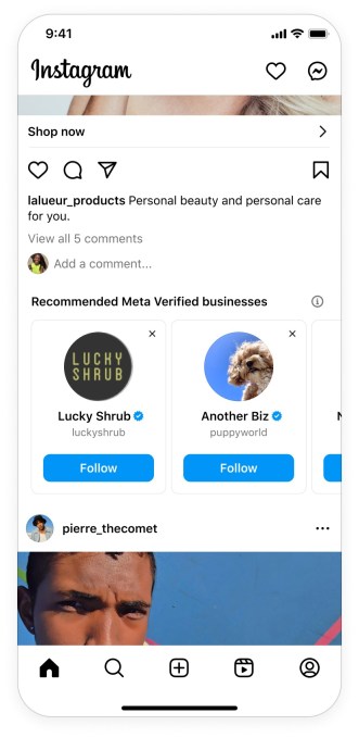 Recommended Biz To Follow on Instagram powered by Meta Verified