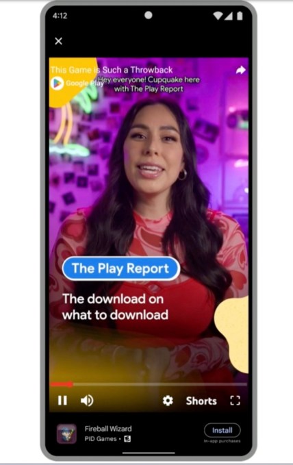 A screengrab showing that app promotions on Play Store will be powered by Shorts