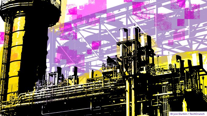 colorful illustration of a factory