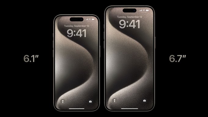 Apple iPhone 15 Pro sizes: 6.1 inches and 6.7 inches