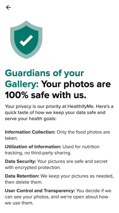 HealthifyMe's privacy claim about its image tracking