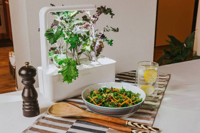 Click + Grow displayed on a kitchen table