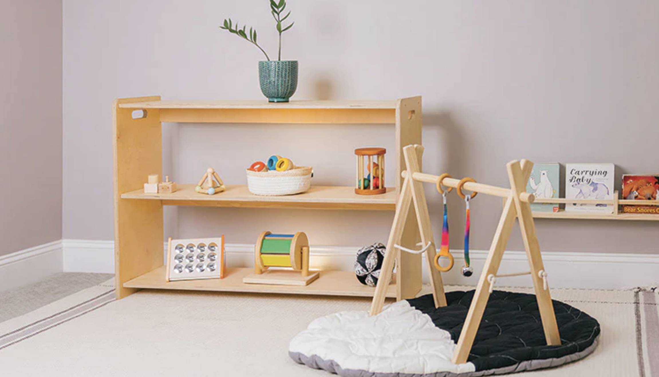 An image of a playroom with montessori toys
