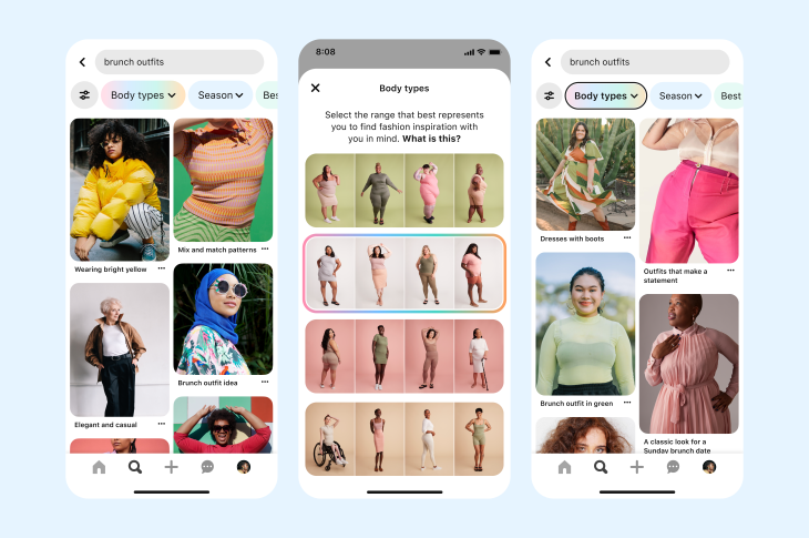 Pinterest begins testing a 'body type ranges' tool to make searches more  inclusive | TechCrunch