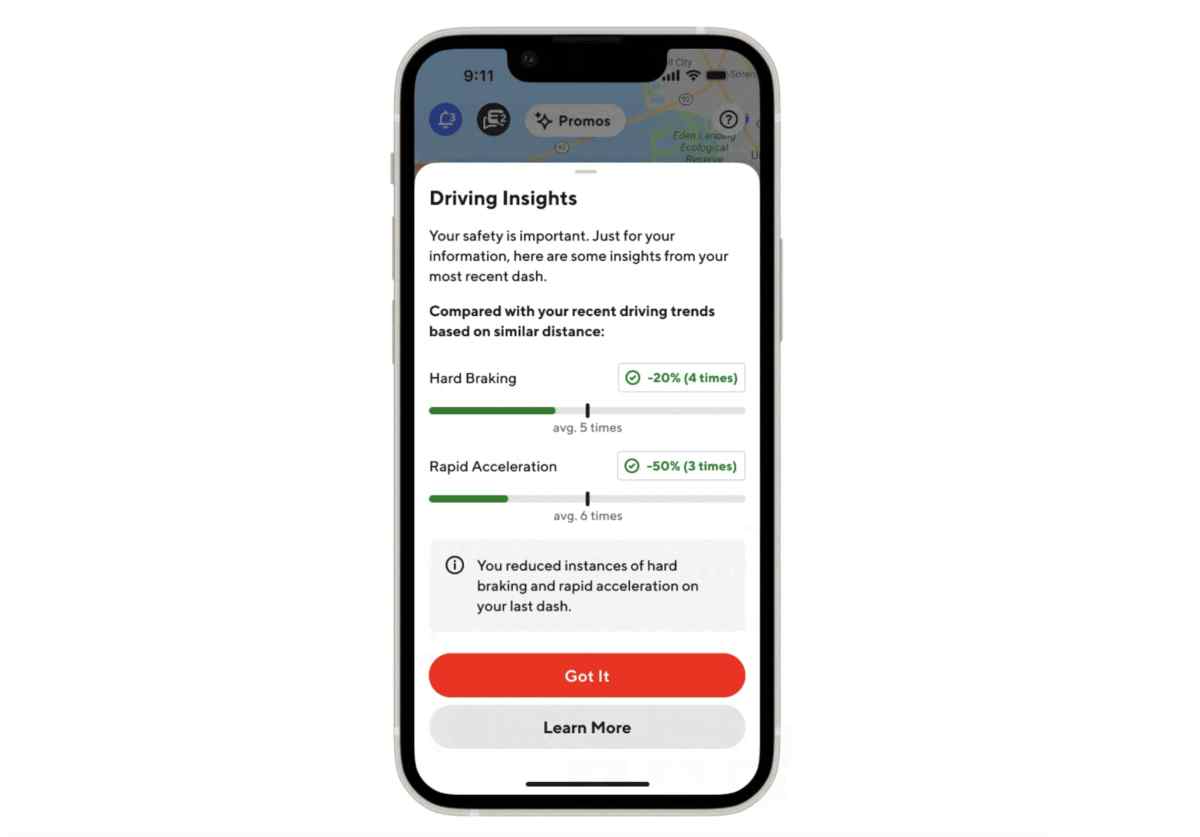 DoorDash adds new safety tools for its delivery people, including 'driving insights' | TechCrunch