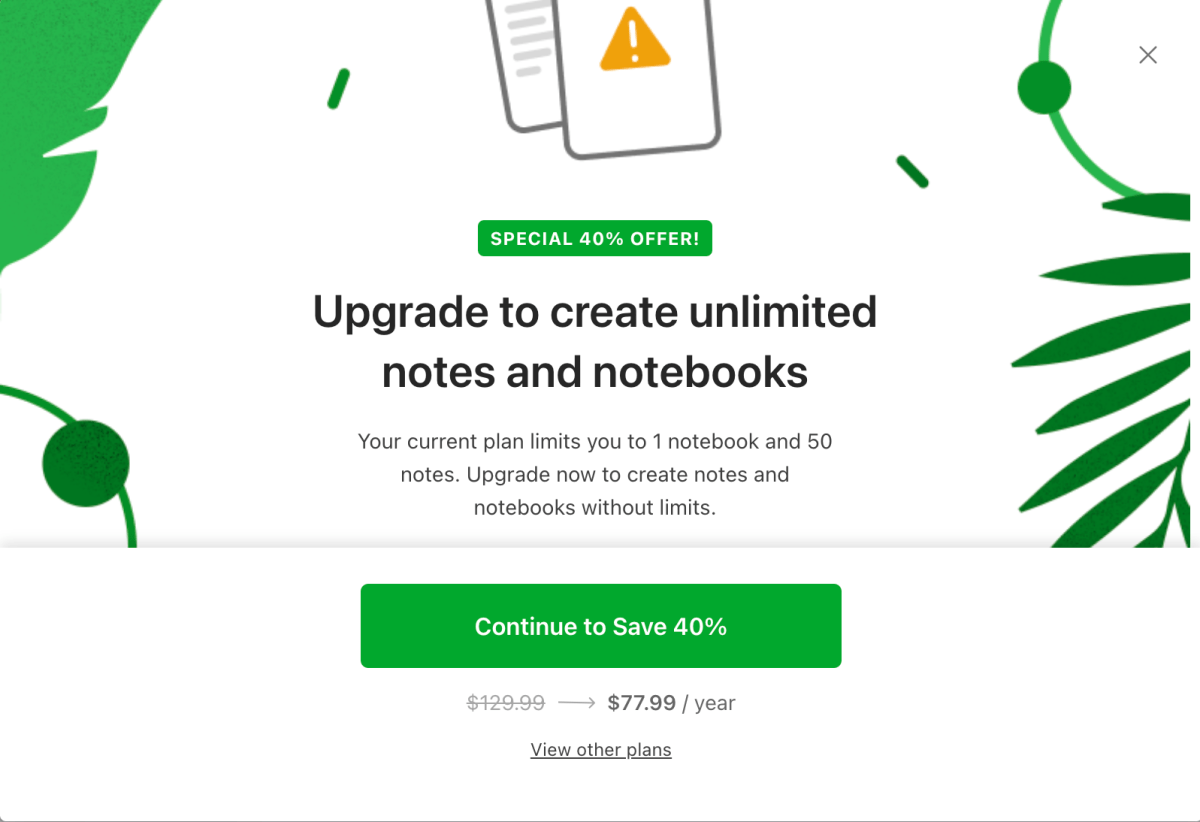Evernote Announces Restrictions for Free Users: 50 Note Limit Imposed