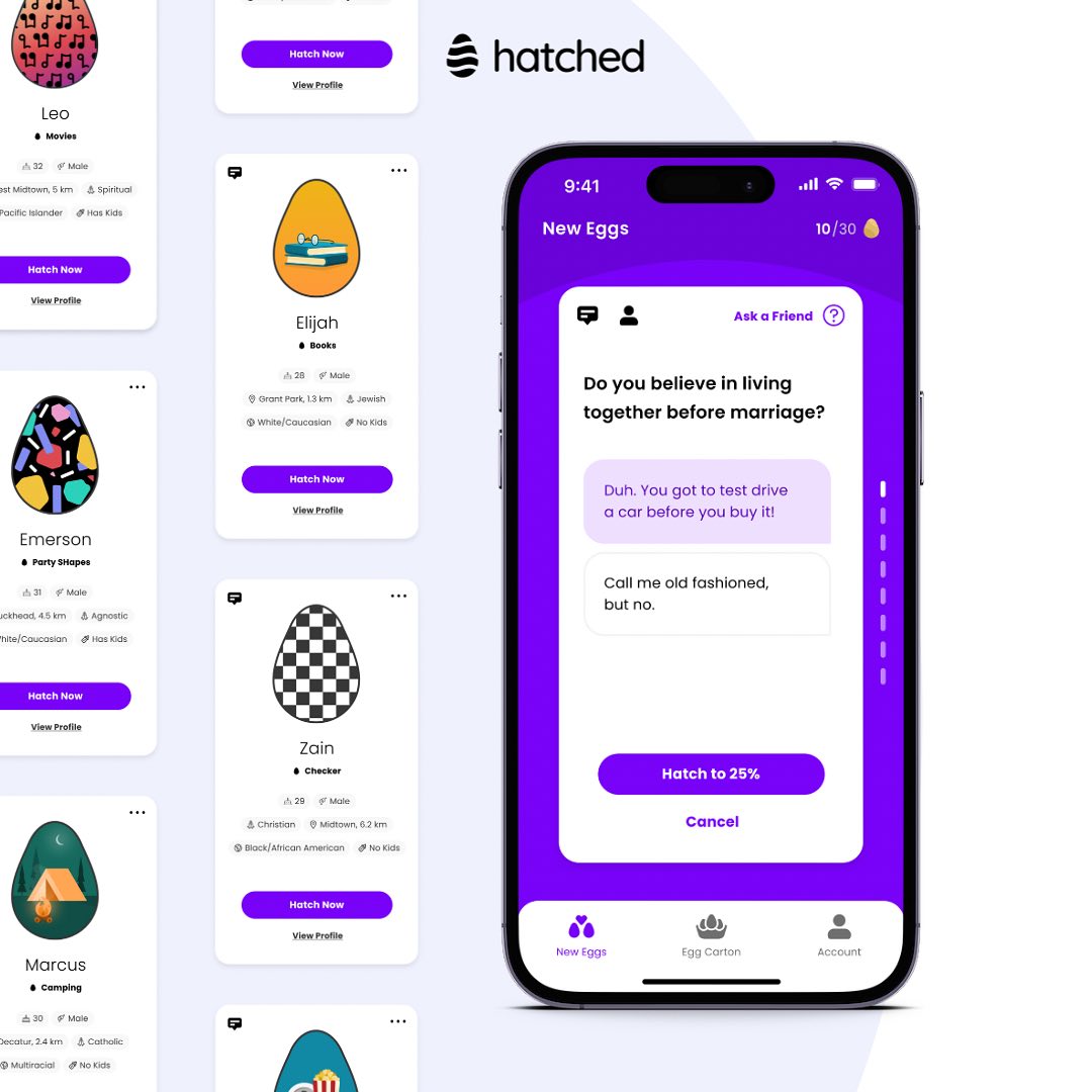 Dating app Hatched brings its hidden profile concept to the East Coast, launches new paid features