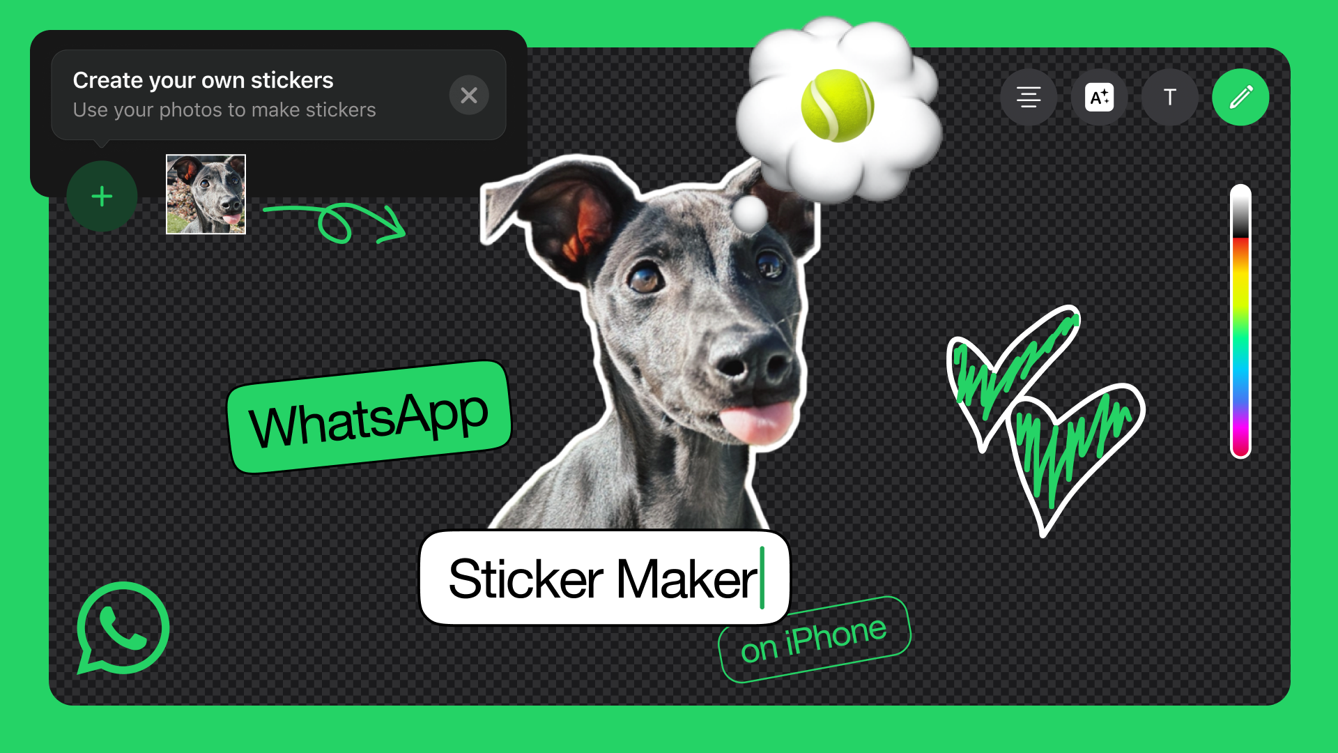 An image of WhatsApp's new sticker maker