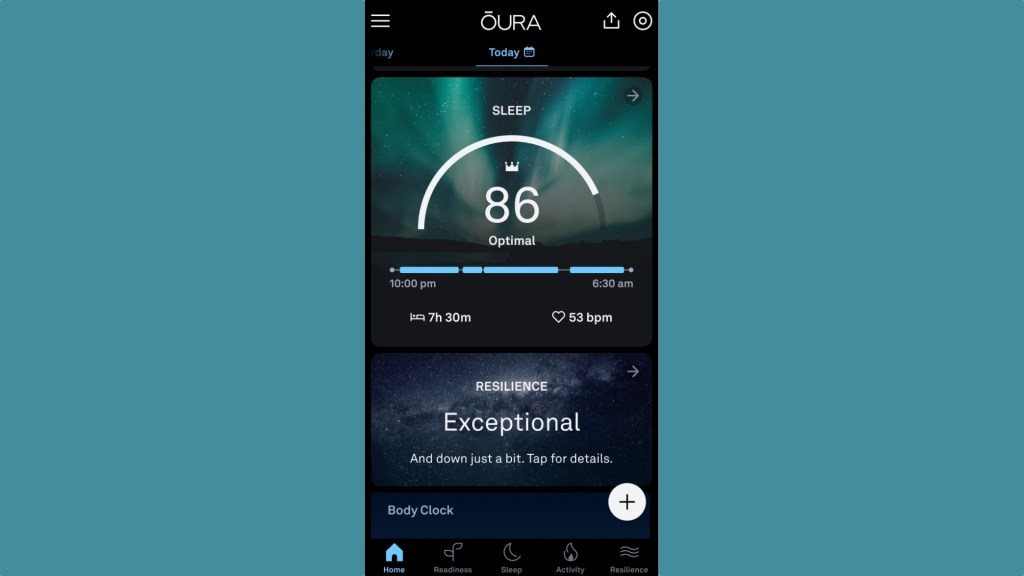 Oura feature to measure your resilience against stress