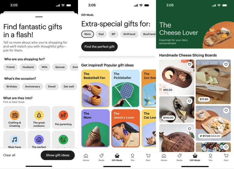 Etsy launches ‘Gift Mode,’ a new AI-powered feature that generates 200+ gift guides
