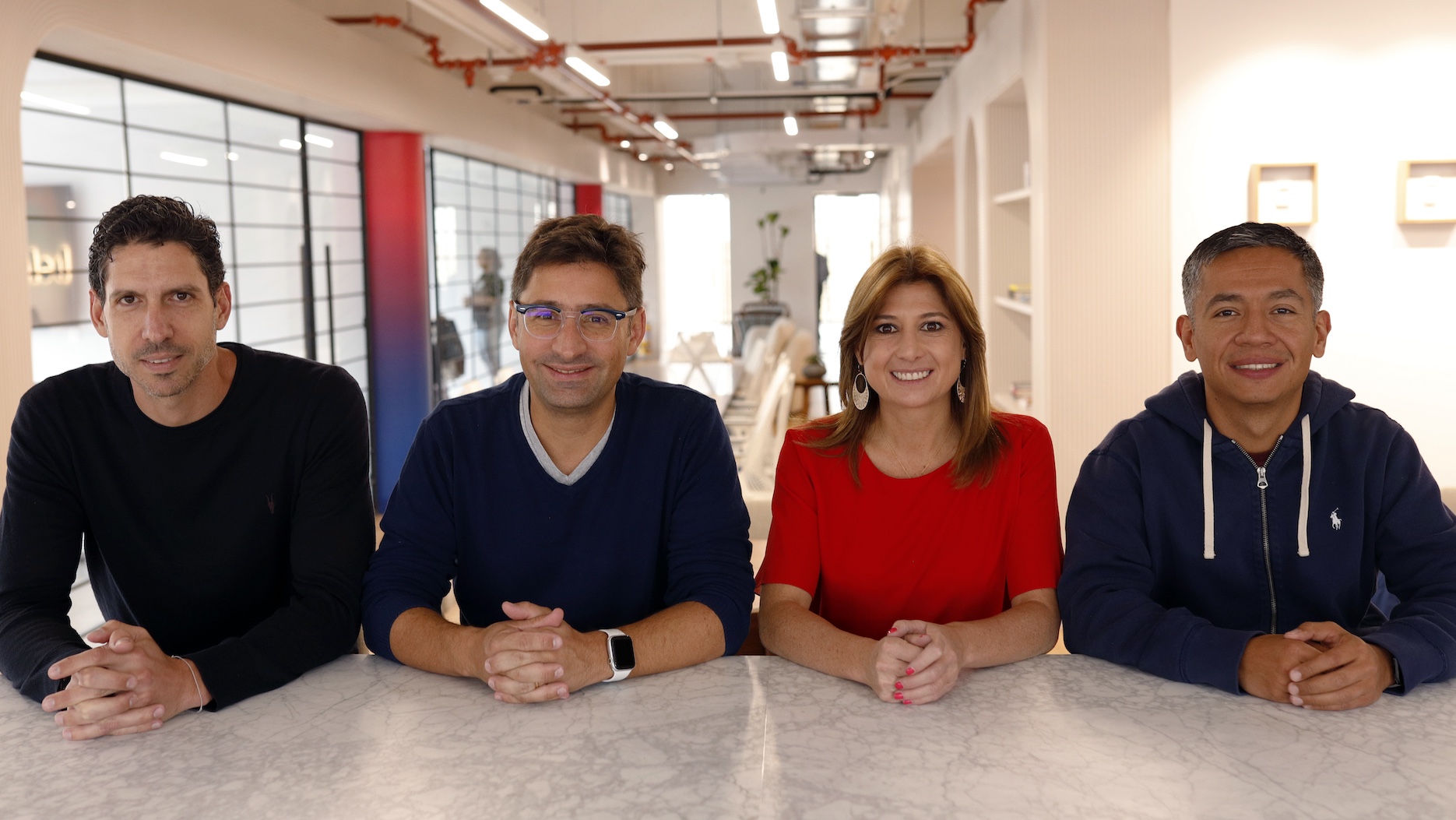 Mutige Gründer: Sergio Vergara, José Vélez, Ana Sandoval, Jorge Ulloa