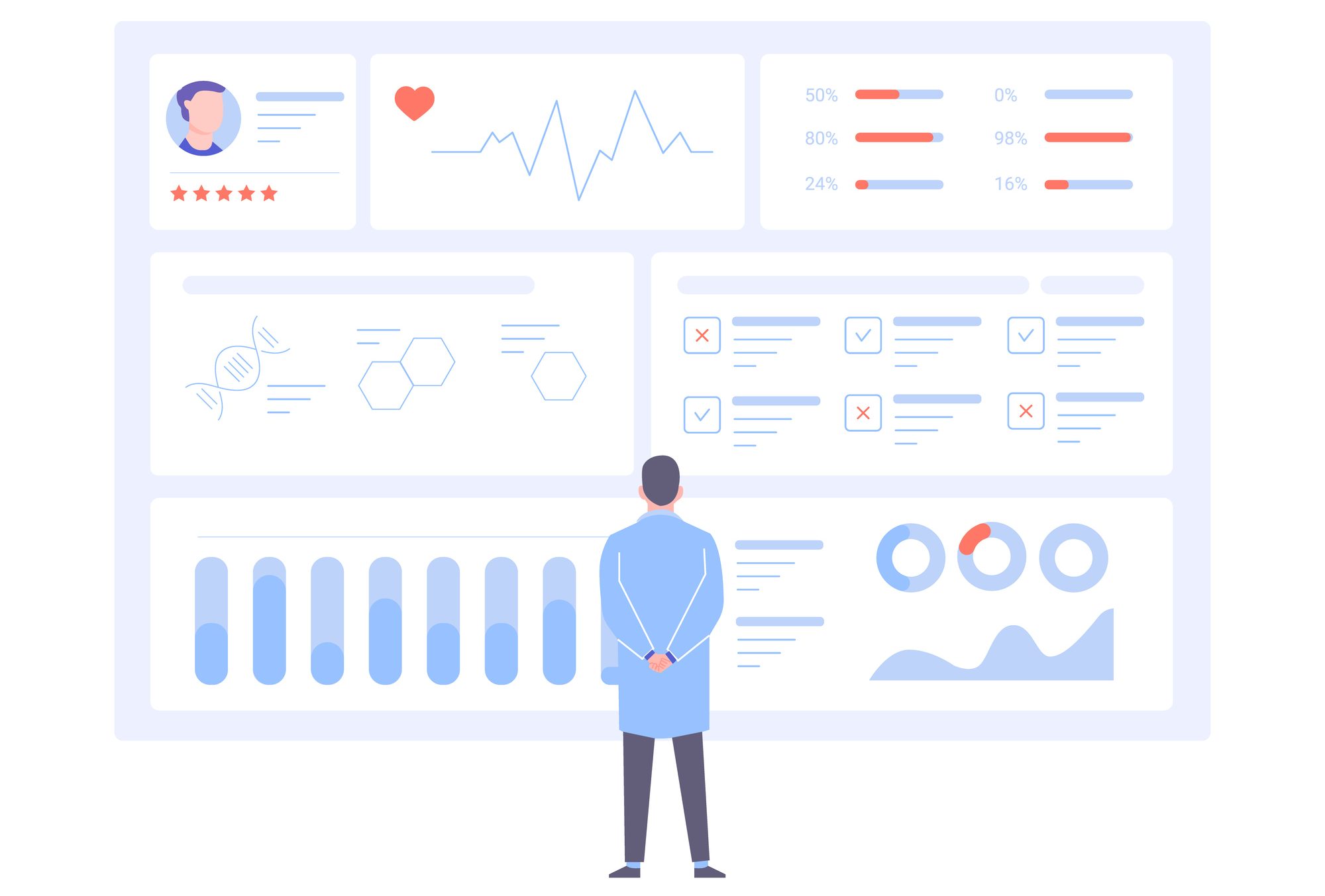 Concept illustration depicting health data