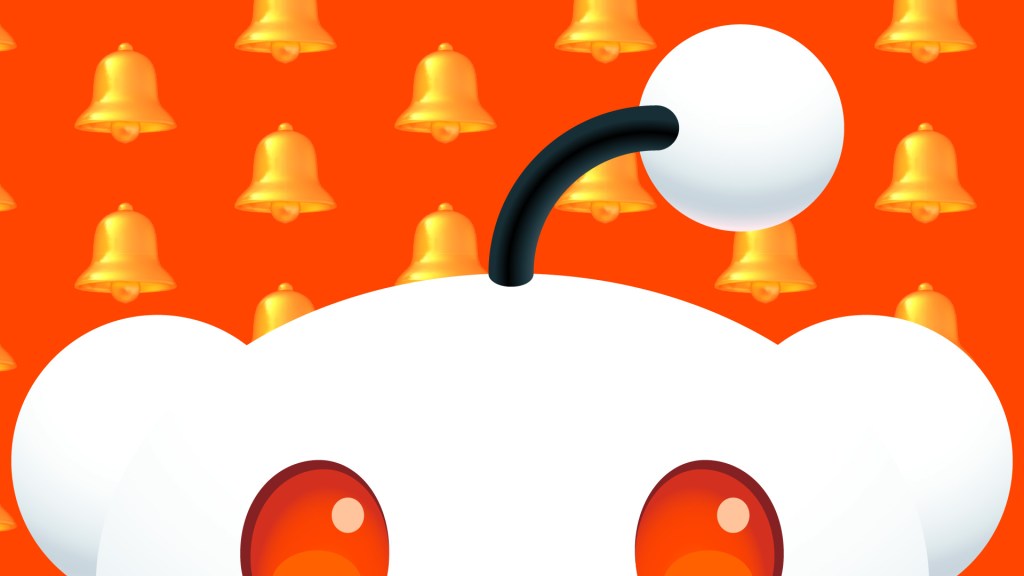 Reddit logo on a field of bells