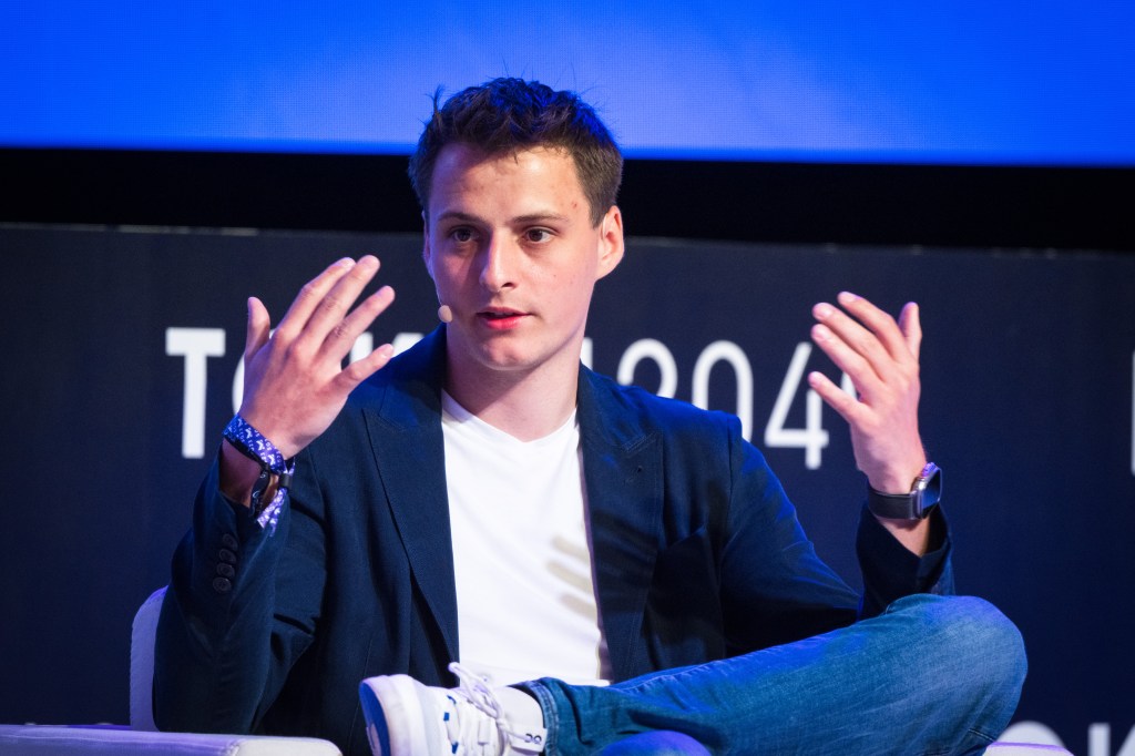 Alex Blania, co-founder of Worldcoin, speaks during the Token2049 conference in Singapore, on Thursday, Sept. 14, 2023. The conference runs through today