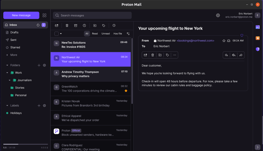 Proton Mail desktop app