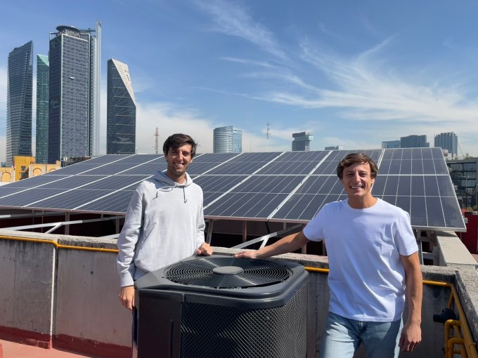 Raffaele Sertorio and Edoardo Dellepaine stand on a rooftop in Mexico City.