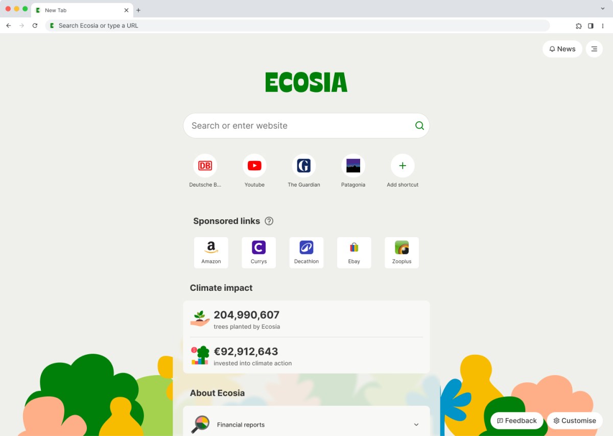 Ecosia launches a cross-platform browser, starts an affiliate link program