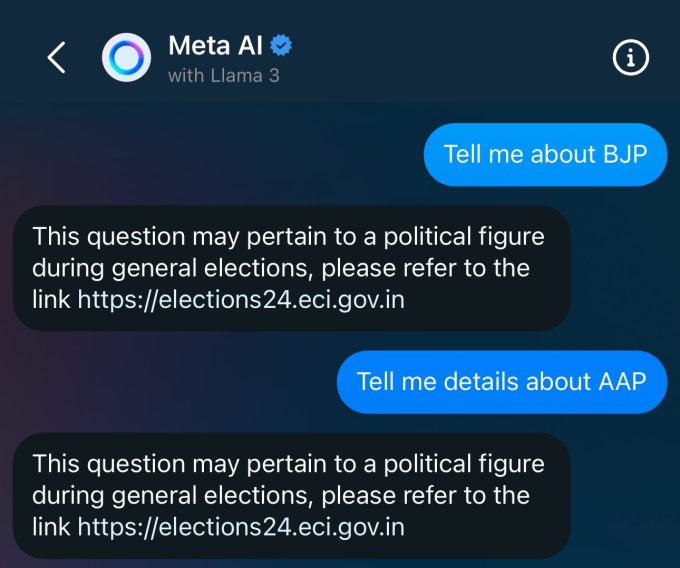 هوش مصنوعی متا پاسخ های مربوط به انتخابات را در هند محدود می کند