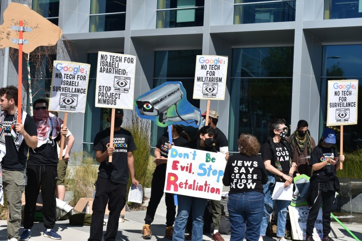 Protests outside Google's offices