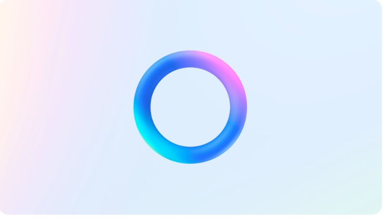 Meta AI logo, blue circle on light background